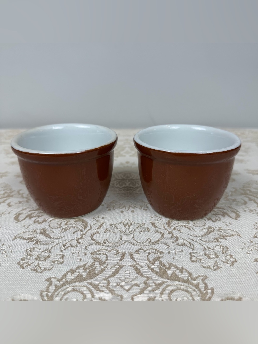Vintage Shenango China Brown Ramekins Custard Cups New Castle, PA